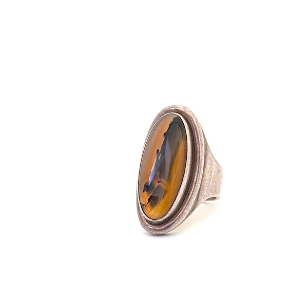 Darla Hesse extra large silver & agate ring