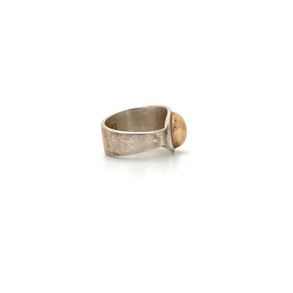 Darla Hesse silver & 14k gold dome ring