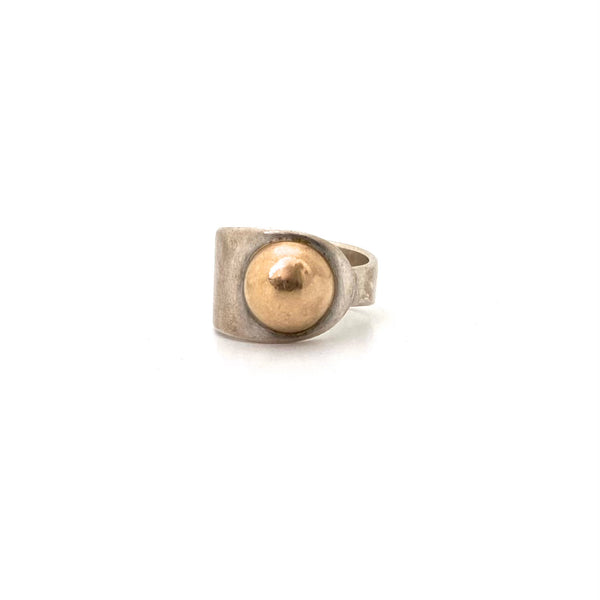 Darla Hesse silver & 14k gold dome ring