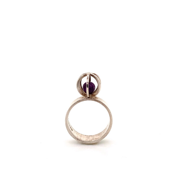 Elis Kauppi for Kupittaan Kulta 'caged amethyst sphere' ring