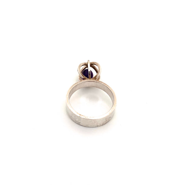 Elis Kauppi for Kupittaan Kulta 'caged amethyst sphere' ring