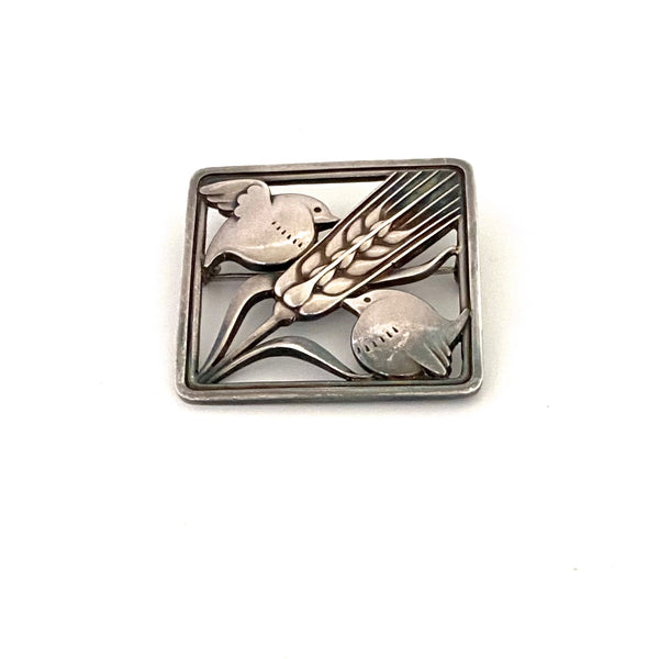 Georg Jensen birds & wheat brooch #250 ~ Arno Malinowski