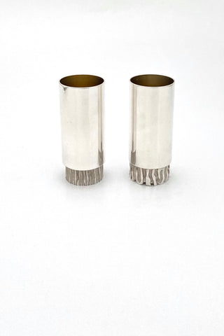 Hans Gehrig Canada vintage sterling silver heavy brutalist shot glasses Canadian Modernist design rare