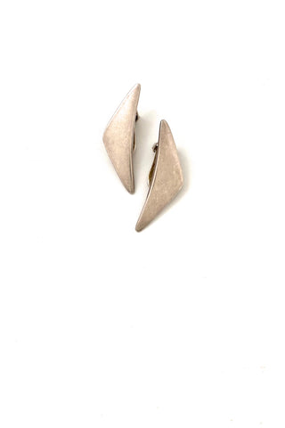 Hans Hansen Denmark vintage silver earrings ear clips 432 Bent Gabrielsen Danish Modern jewelry design