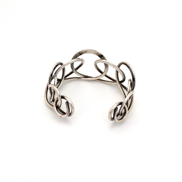 Henry Steig silver coils flexible cuff bracelet