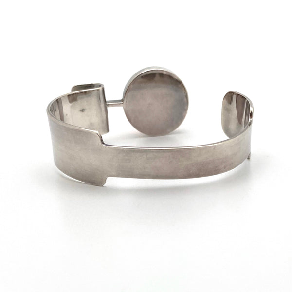 Modernist silver & orange agate bracelet ~ Gilbert Rheme