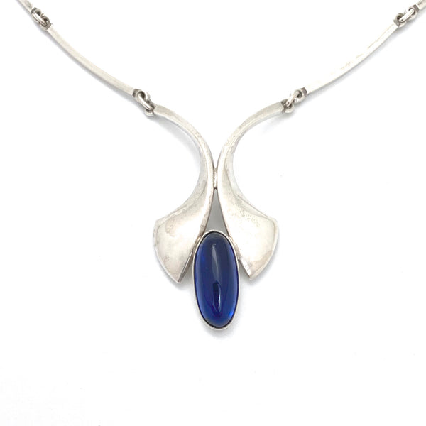 Niels From silver pendant necklace ~ blue stone