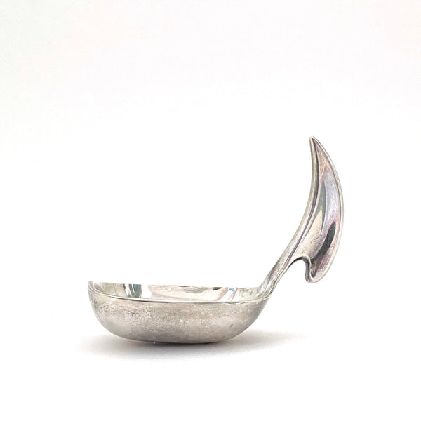 profile Hans Hansen Denmark vintage heavy sterling silver caddy hors d'oeuvres spoon Scandinavian Modern design