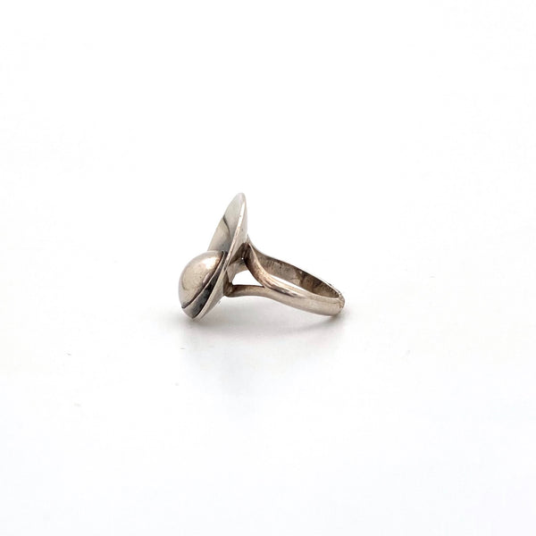 profile Niels Erik From Denmark vintage silver dome ring Scandinavian Modernist design