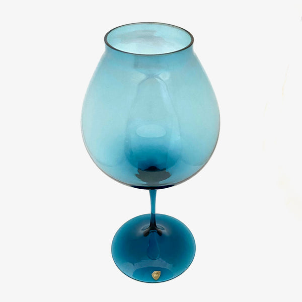 detail Orrefors Sweden vintage glass large blue Tulipan Tulip vase Nils Landberg 1950s Scandinavian Modern design