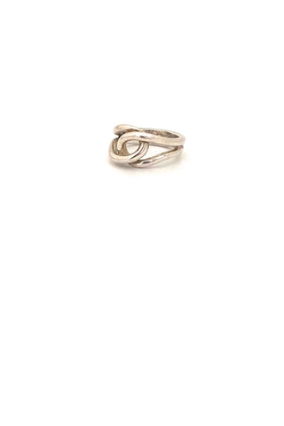 Rafael Alfandary Canada vintage sterling silver loops ring Canadian Modernist jewelry design