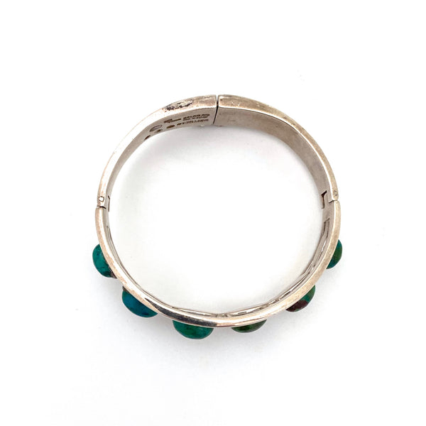 Sigi Pineda silver & turquoise hinged bracelet #336