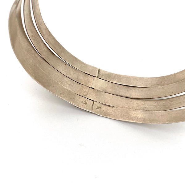 vintage silver 4 section bangle bracelet