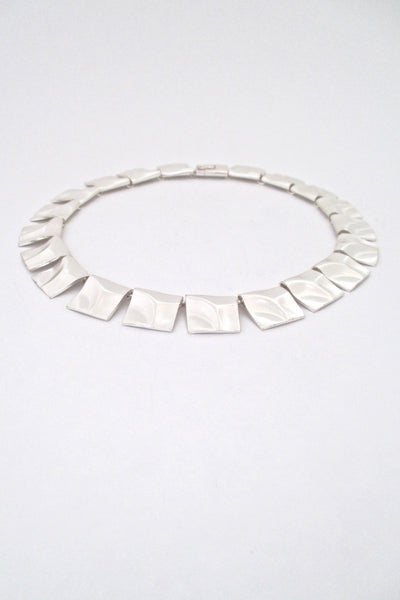 profile Bjorn Weckstrom for Lapponia Finland vintage silver Galactic Peaks link necklace
