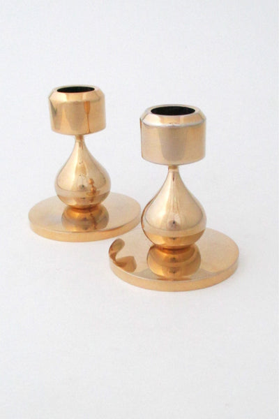 Hugo Asmussen Denmark vintage 24k gold plate candle holders