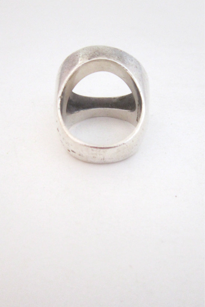Poul Warmind Denmark vintage sterling silver enamel heavy ring ...