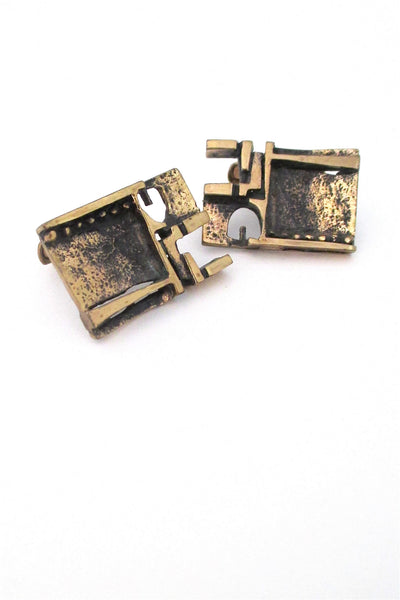 Jorma Laine Finland vintage modernist bronze cufflinks