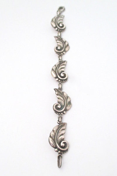 Carl Poul Petersen silver leaf link bracelet - rare