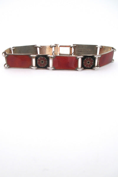 David-Andersen silver & enamel panel link bracelet