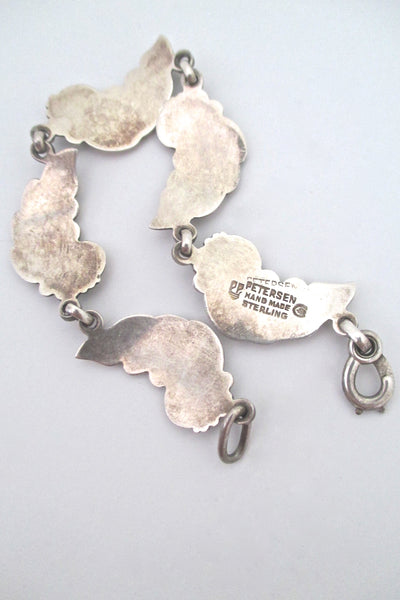 Carl Poul Petersen silver leaf link bracelet - rare