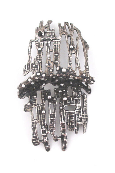 Studio Else & Paul large dimensional pierced silver brooch – Samantha ...