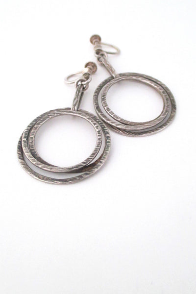 Elis Kauppi for Kupittaan Kulta Finland vintage Scandinavian Modernist silver earrings 