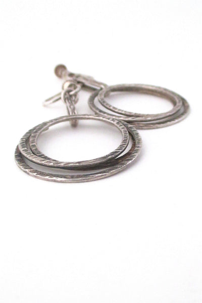 Elis Kauppi for Kupittaan Kulta Finland vintage Scandinavian Modernist silver earrings 