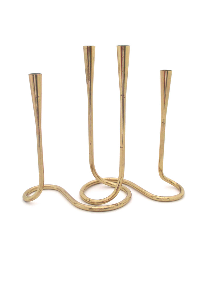 Puzzling Candleholder - Brass & Bronze - 13.5x9.5x8.75 - Set of