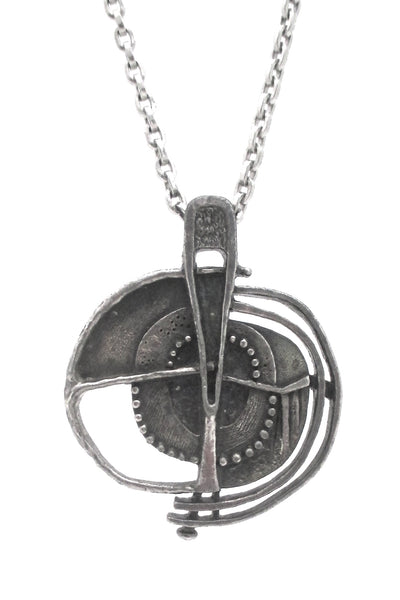 Guy Vidal openwork pewter pendant necklace