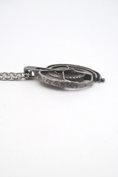 Guy Vidal openwork pewter pendant necklace