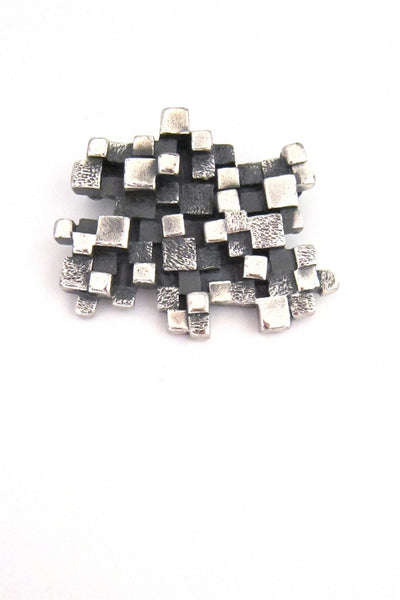 Guy Vidal Canada modernist pewter cubes brooch