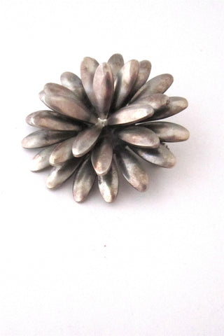 John Lauritzen Denmark silver modernist daisy brooch