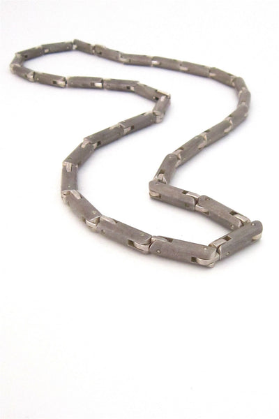 Tomasz Plodowski Poland sterling silver heavy articulated modernist necklace and bracelet