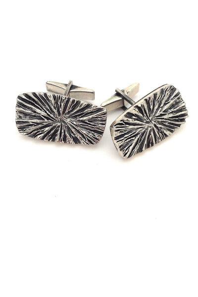 Guy Vidal Canada vintage brutalist pewter starburst cufflinks