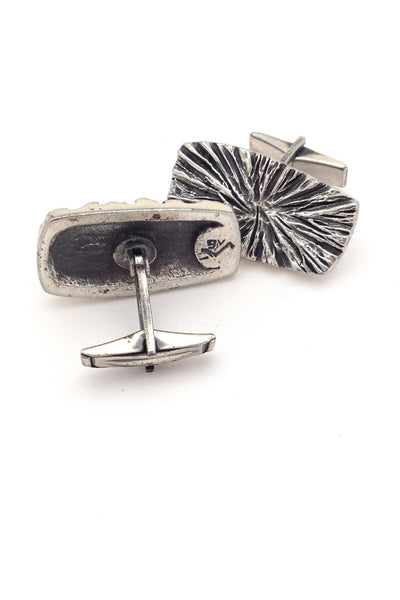 Guy Vidal Canada vintage brutalist pewter starburst cufflinks