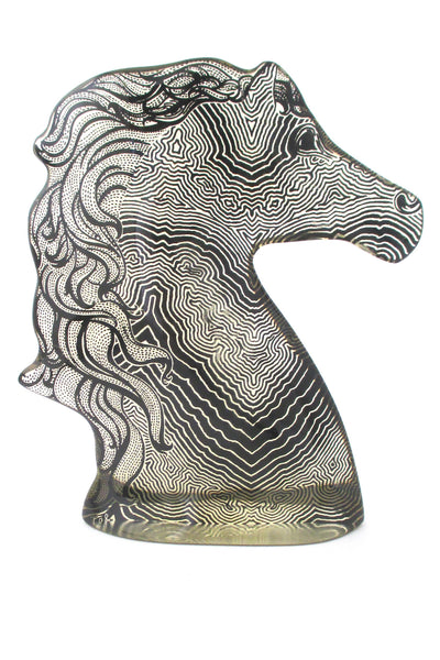 Abraham Palatnik Brazil (Pal) vintage acrylic large horse head sculpture