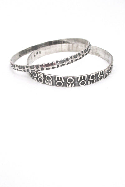 Rytosztuka Polish Modernist textured silver bangle #2