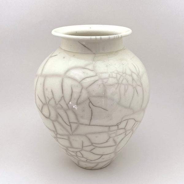 Peter Powning large ceramic raku vase ~ 1986